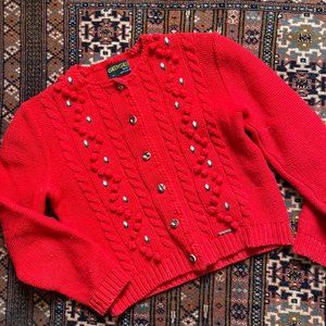 Geiger Vintage Red Alpine Bobble Sweater